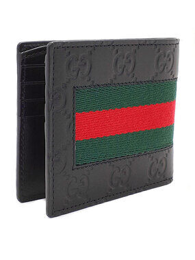 Gucci Short fold Signature Web Wallet Bi